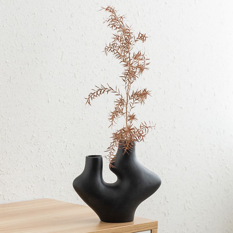 Abstract Black Ceramic Vase