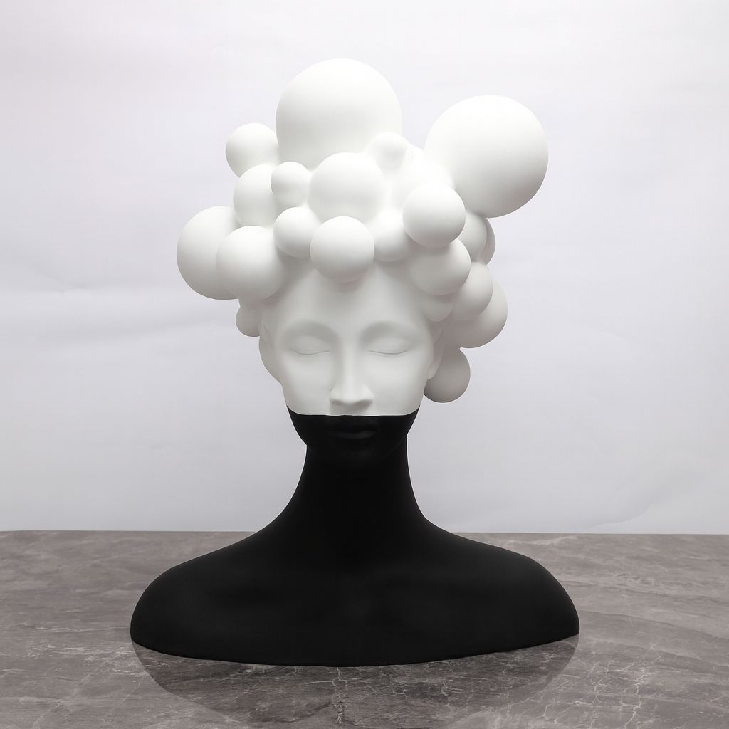 Modern Abstract Face Sculpture