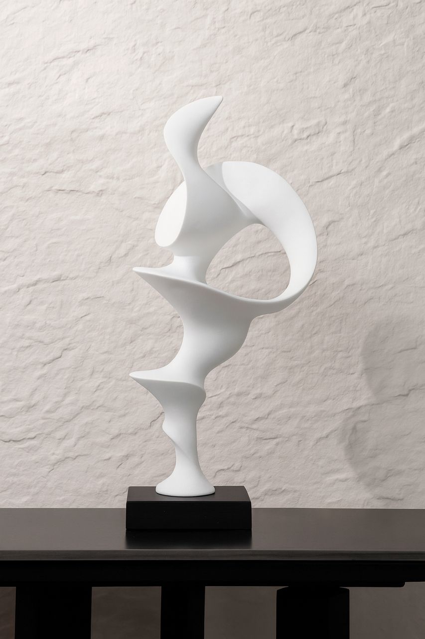 Modern Abstract White Sculpture
