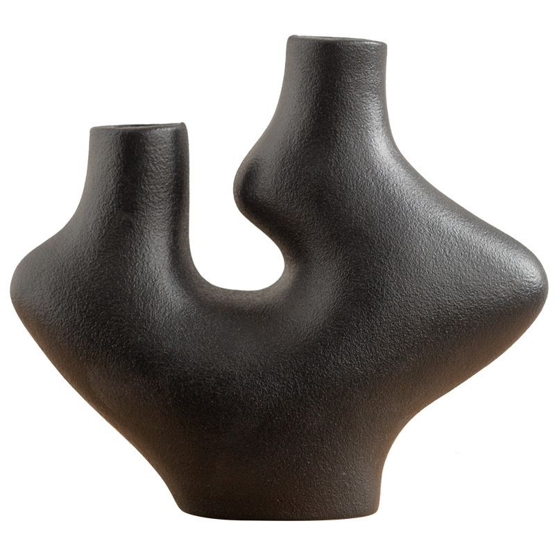 Abstract Black Ceramic Vase