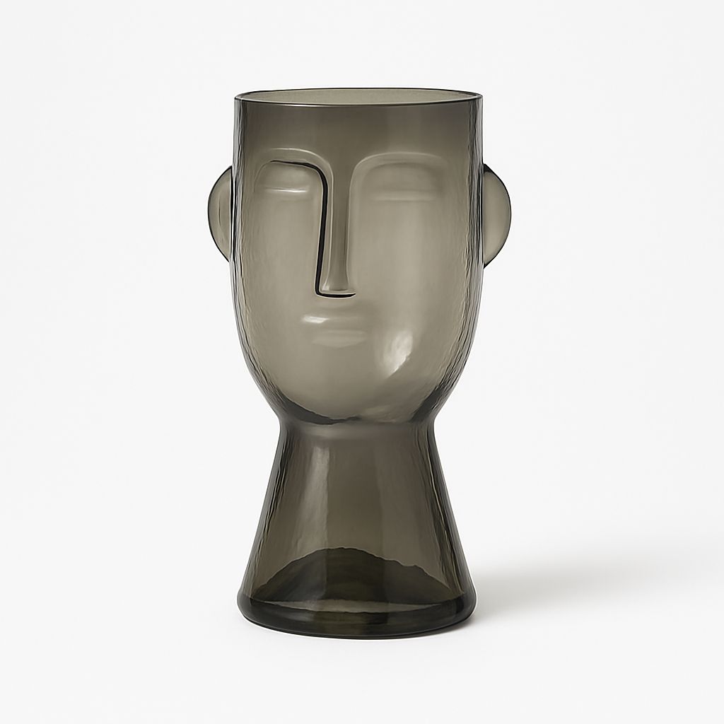 Modern Abstract Human Face Glass Vase