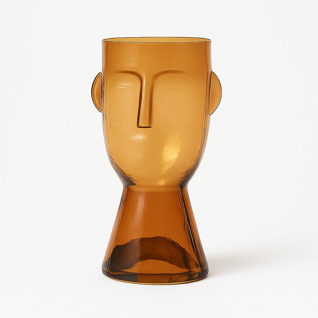Modern Abstract Human Face Glass Vase